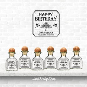 Mini Patron label, Mini Patron, Tequila Custom Label, Mini Birthday Shot, Mini Party Favors, Mini Wedding Favors, Liquor Labels image 1