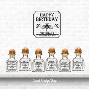 Mini Patron label, Mini Patron, Tequila Custom Label, Mini Birthday Shot, Mini Party Favors, Mini Wedding Favors, Liquor Labels