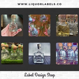 Mini Patron label, Mini Patron, Tequila Custom Label, Mini Birthday Shot, Mini Party Favors, Mini Wedding Favors, Liquor Labels image 3