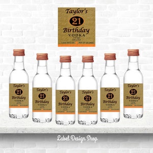 Mini Titos label, Custom Titos Label, Mini Birthday Shot, Mini Party Favors, Mini Wedding Favors, Liquor Labels