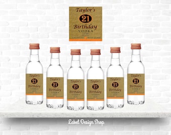 Mini Titos label, Custom Titos Label, Mini Birthday Shot, Mini Party Favors, Mini Wedding Favors, Liquor Labels