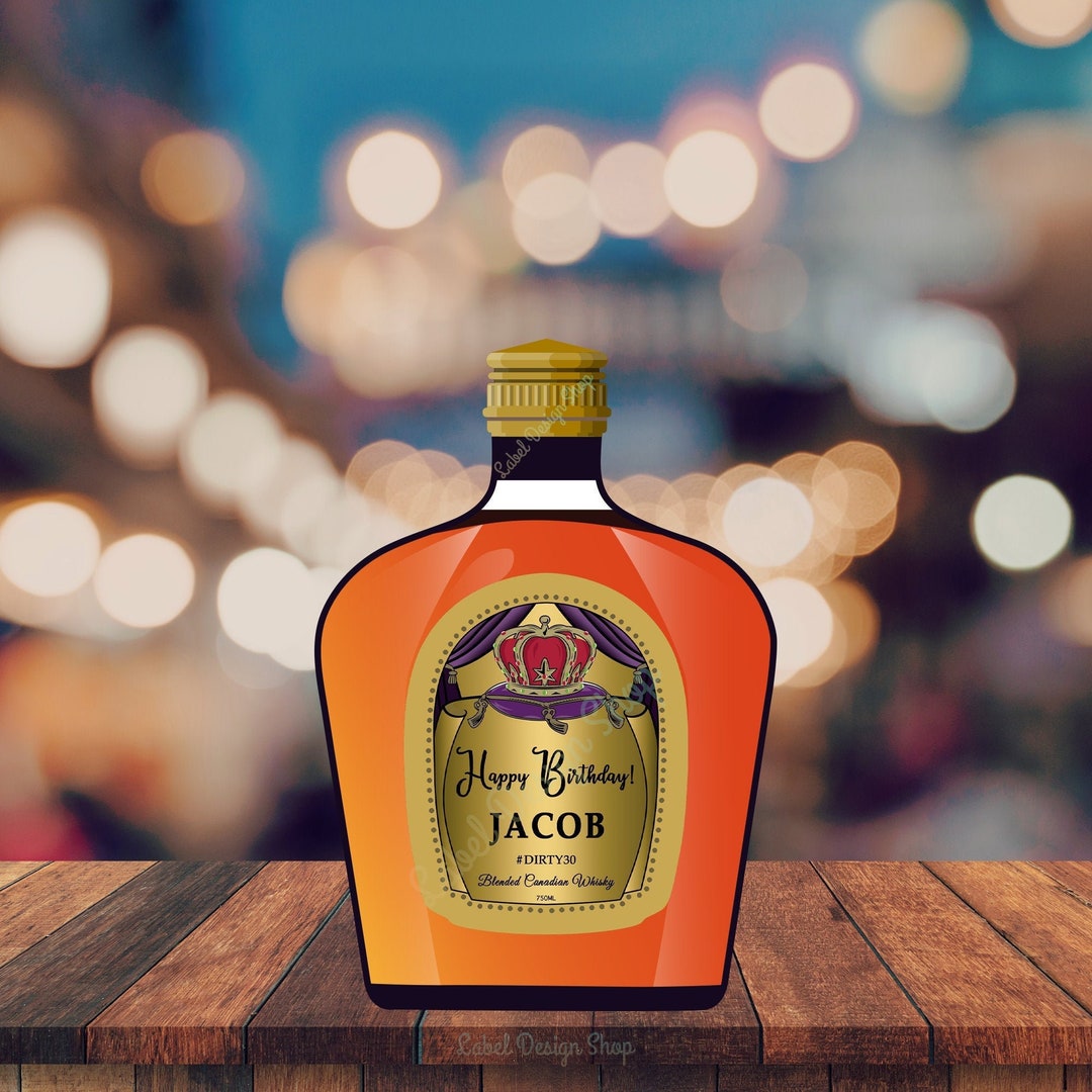 Personalized Crown Label, Crown Royal Label, Crown Royal Birthday Label ...