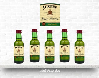 Mini Whiskey Label, Mini Irish Whiskey, Whiskey Custom Label, Mini Birthday Shot, Mini Party Favors, Mini Wedding Favors, Liquor Labels