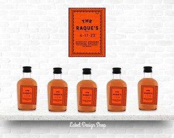 Mini Bulleit label, Mini Bulleit Bourbon, Bourbon Custom Label, Mini Birthday Shot, Mini Party Favors, Mini Wedding Favors