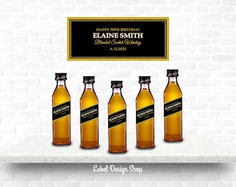 Mini Johnnie Walker label, Mini Johnnie Walker, Scotch Custom Label, Mini Birthday Shot, Mini Party Favors, Mini Wedding Favors