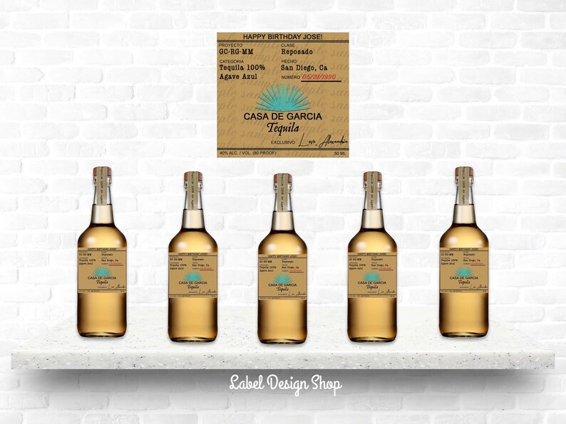 Mini Tequila Reposado Label Mini Liquor Bottles Tequila Etsy