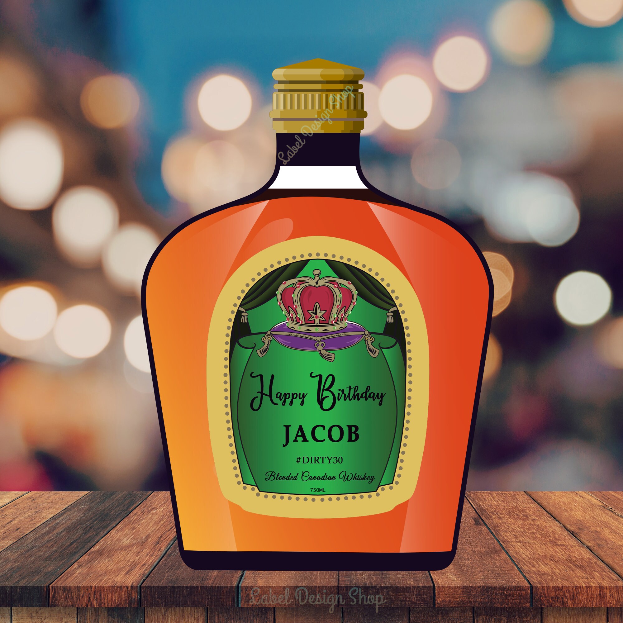 Personalized Crown APPLE Label Crown Royal Apple Label Crown Etsy