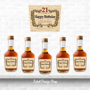 Mini Cognac label, Mini Cognac, Cognac Custom Label, Mini Birthday Shot, Mini Party Favors, Mini Wedding Favors