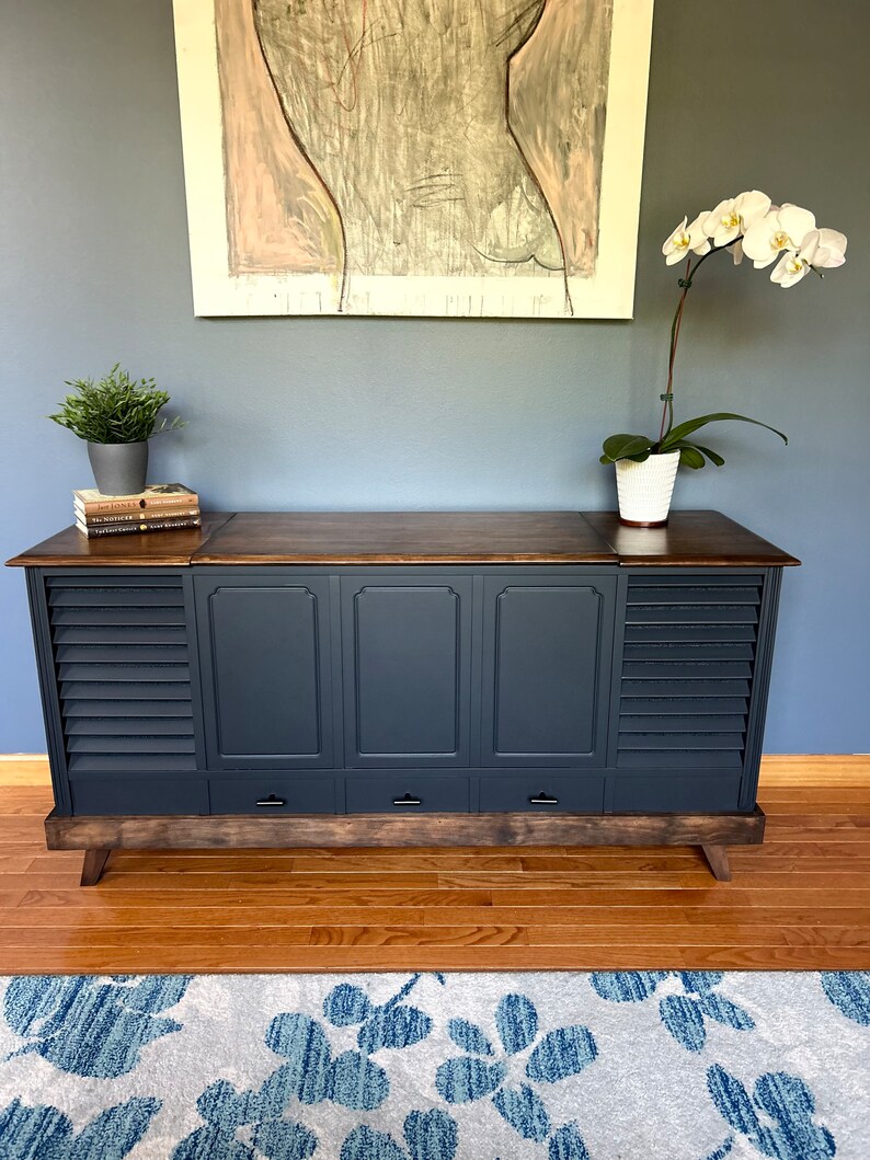 Record Console Credenza Console Table Accent Etsy