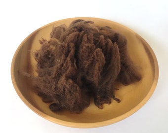 Baby Alpaka Fleece - Roh und unverarbeitet - Natur dunkelbraun - 100g/3.5oz