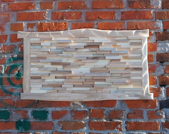 Hout mozaïek decor Moderne houten kunst aan de muur Gerestaureerde boom Hout paneel mozaïek 3d Wall art bekleding Decor oude boom