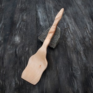 Wood spatula cooking Hand carved spoon Hard wood Handmade organic Rustic country style 7