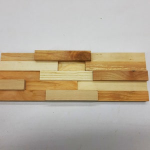 Wooden wall tile Wood panel mosaic 3d Wall art tiles Wooden wall cladding Decor