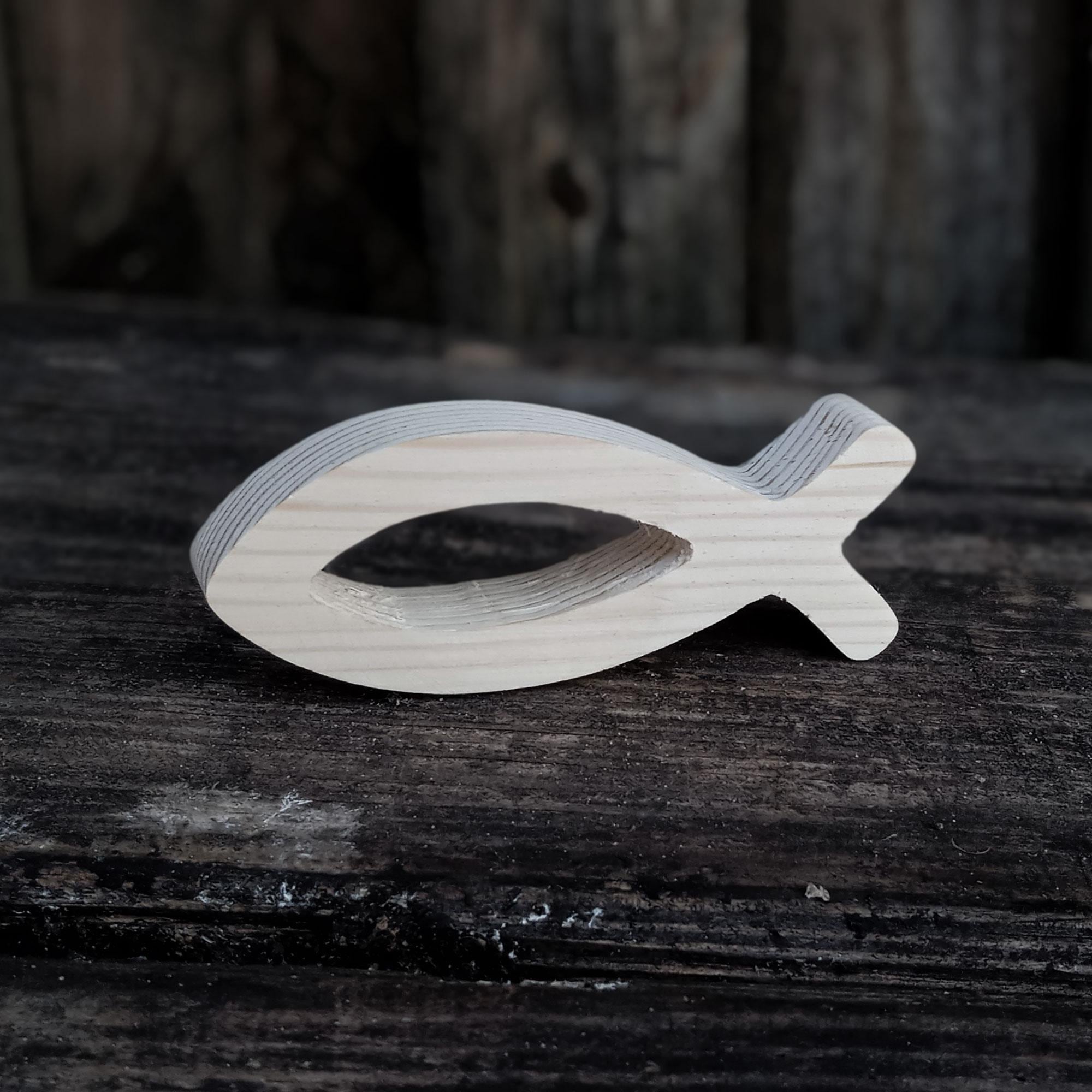 Wooden Christian Fish Jesus Fish Statue Christmas Gift Catholic Baptist ...