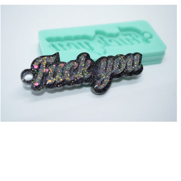 Silicone molds for resin // Fuck you silicone mold for keychains **NEW FONT AVAILABLE