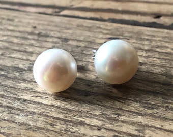 7mm - 13mm Natural Freshwater Pearl Stud Earrings