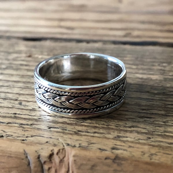 Silver Braided Ring - Etsy