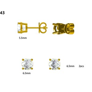 Orecchini a bottone con topazio arcobaleno mistico taglio brillante rotondo naturale da 3 mm - 10 mm - Offerta speciale per le feste! immagine 4