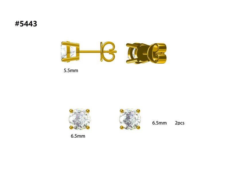 Orecchini a bottone con topazio arcobaleno mistico taglio brillante rotondo naturale da 3 mm - 10 mm - Offerta speciale per le feste! immagine 4