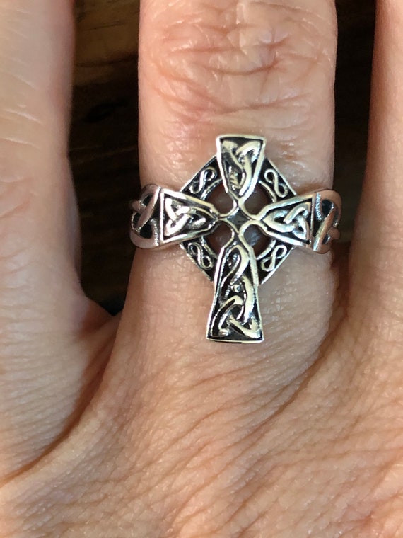 Vintage Italian Medieval Cross Ring - image 1