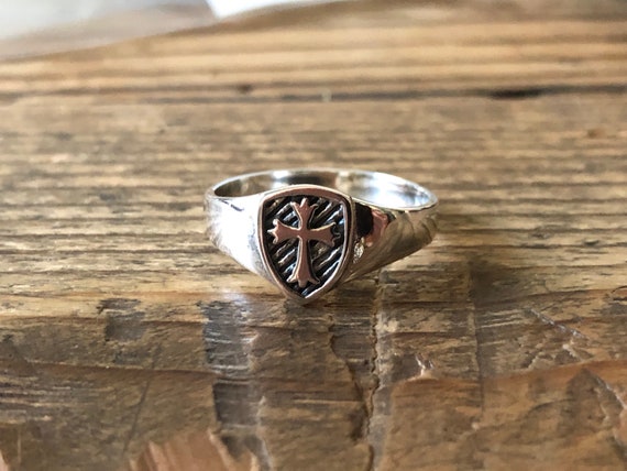 Vintage Italian Medieval Cross Ring - image 2