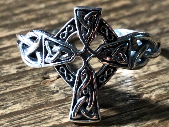 Vintage Italian Medieval Cross Ring - image 2