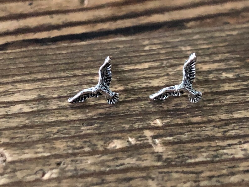 Vintage 925 Sterling Silver American Eagle Stud Earrings Etsy