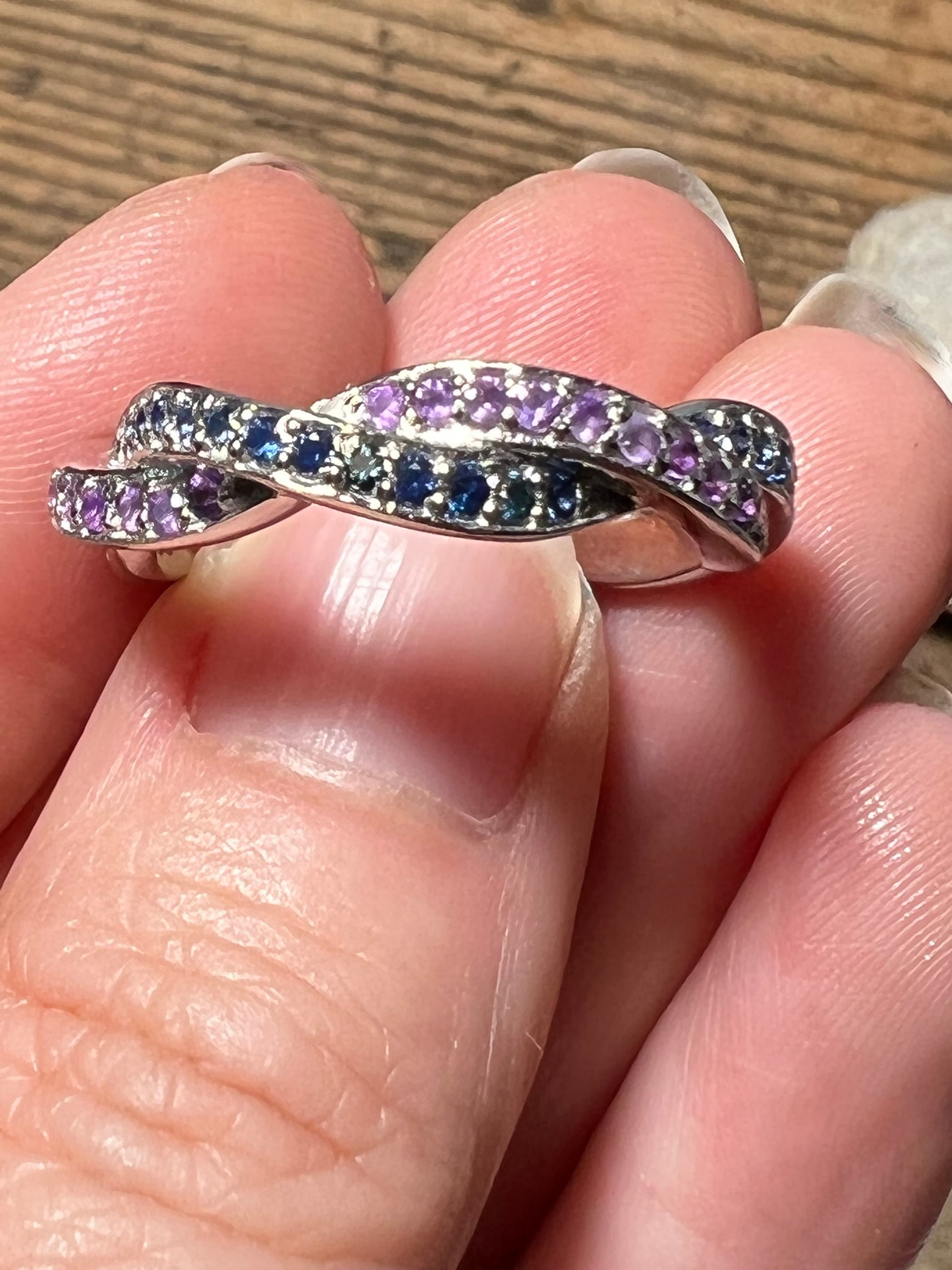 Purple sapphire wedding best sale band