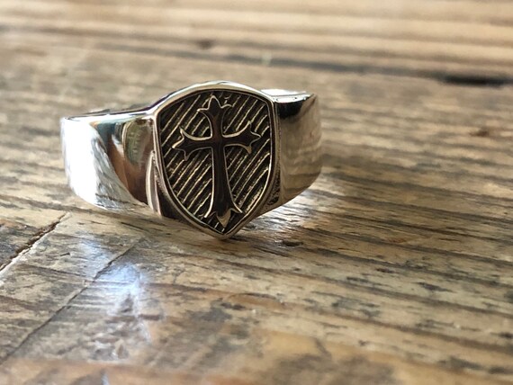 Vintage Italian Medieval Cross Ring - image 3