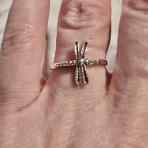 Vintage Style 925 Sterling Silver Enchanted Dragonfly Ring