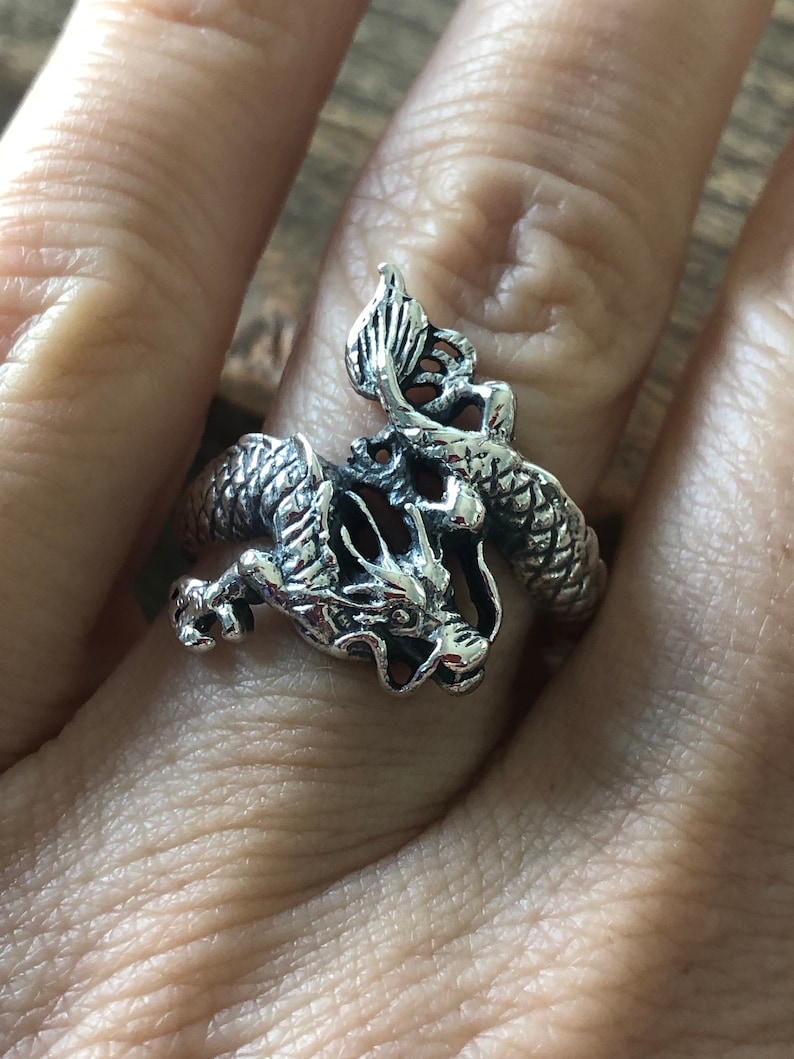 Handmade Sterling Silver Dragon Drogon Statement Ring - Etsy