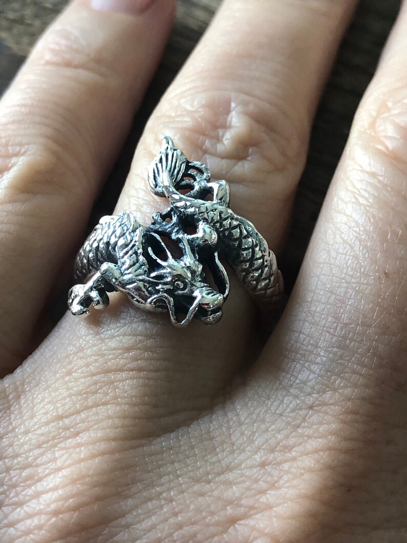 Handmade Sterling Silver Dragon Drogon Statement Ring - Etsy