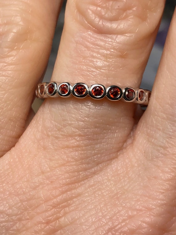 Garnet stacking ring deals