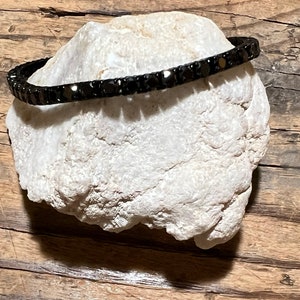 Certified 4mm Deep Black Moissanite & Black Stainless Steel 316L Diamond Tennis Bracelet