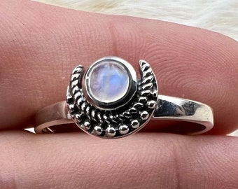 Dainty Sterling Silver Moonstone Ring