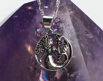 Sterling Silver Mermaid with Starfish Pendant