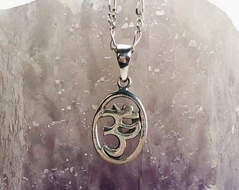 Sterling Silver Dainty Om Pendant