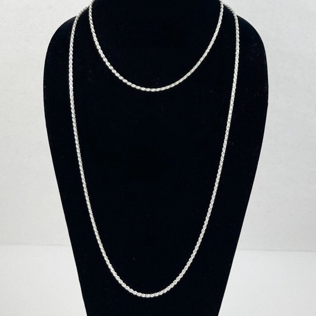 Sterling Silver Heavy Rope Chain Etsy