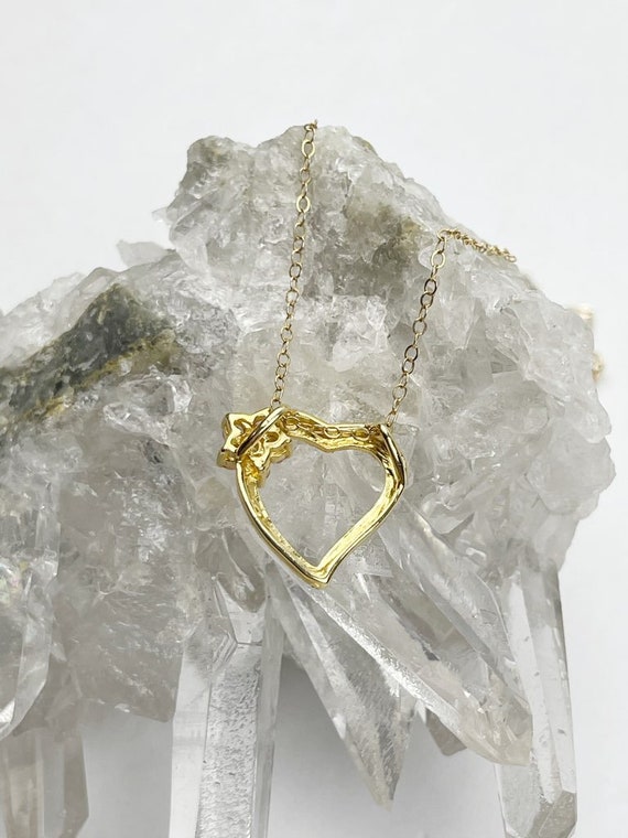 Dainty Sterling Silver Vermeil Cubic Zirconia Heart Pendant - Etsy