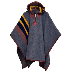 Yakima Camp Poncho in Lake & Leather Trim