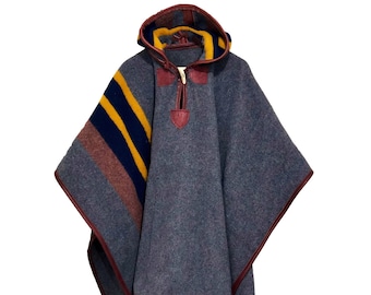 Blue Lake Wool Camp Poncho for Hiking, Riding and Gifts Made in USA