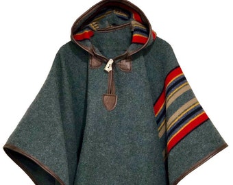 Yakima Heather Green Camp Poncho – Western Wool Poncho | Made in USA