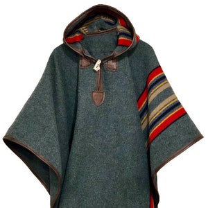 Yakima Heather Green Camp Poncho – Western Wool Poncho | Made in USA