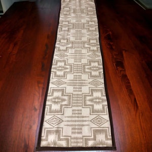 Table Runner  Harding Tonal, Leather Trim