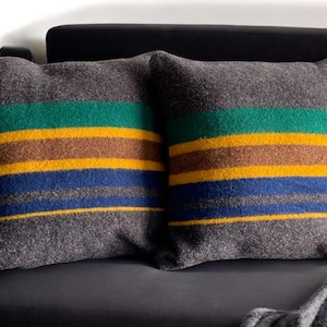 SALE 2 Large Wool Pillow case in Yakima Oxford 19”x19”