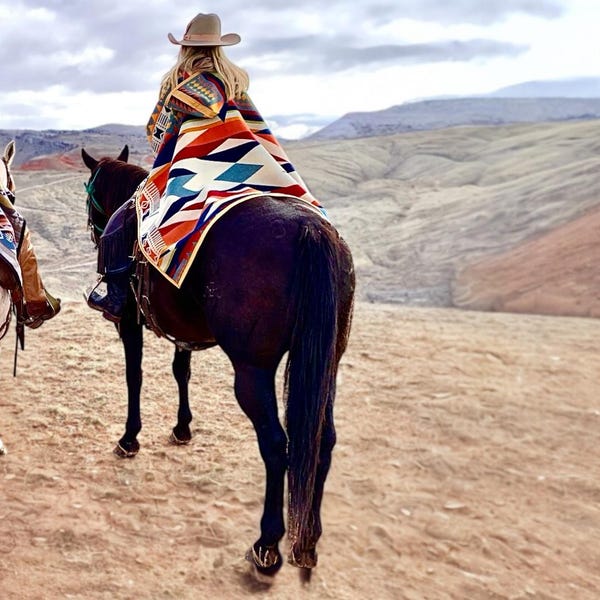 Fire Legend Riding Poncho – Reversible, Hooded Wool Heritage Outerwear with Full Leather Trim | Made in USA