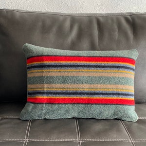 Large Wool Pillow case in Yakima Heather Green 16”x24”