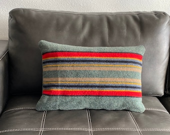 Large Wool Pillow case in Yakima Heather Green 16”x24”