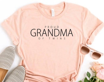 Proud Grandma Of Twins Shirt - Twins Pregnancy Announcement Proud Grandma Of Twins Shirt - Twins Pregnancy Announcement
