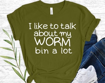 Funny Worm Shirt, Vermiposting Composting Worms Present Idea, Insect Lover Gift Ideas, Gardener Super Soft Unisex Tee Shirt